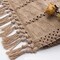 Brown Table Runner Boho Burlap Coffee with Tassels (Brown) 12" x 72"